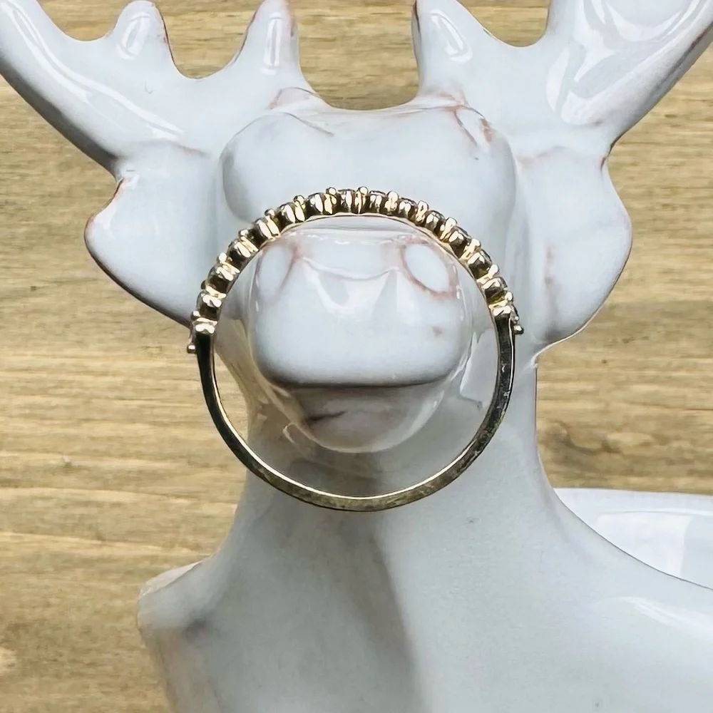 14KYG Moissanite Bubble Prong Ring Band